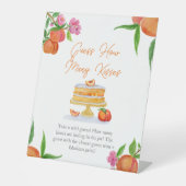 水の色ピーチケーキブライダル推測何人のキス 台座サイン (正面)