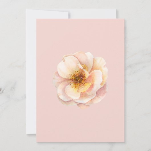 水の色ピーチフローラベビーシャワー招待状 招待状 (裏面)