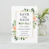 水の色ピーチフローラ日付カードを保存 セーブザデート (スタンド正面)