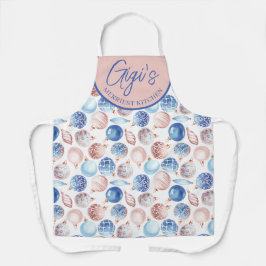 水の色ピーチブルーボーブルギフトクリスマス エプロン
