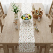 水の色ピーチホワイトピンクチューリップイースター春 ショートテーブルランナー