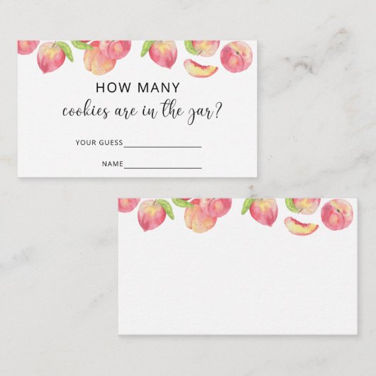 水の色ピーチ何個のクッキーが瓶に入っている エンクロージャーカード (正面/裏面)