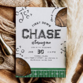 水の色ファーストダウンサッカー誕生日招待状 招待状