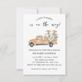 水の色ファームカボチャ赤ちゃんシャワー 招待状 (正面)