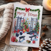 水の色フィッメリーマスフィットネスクリスマスカード シーズンカード