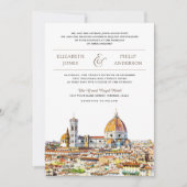 水の色フィレンツェItaly All 結婚 In One's 招待状 (正面)