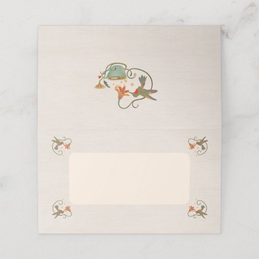 水の色フェコアフローラ茶パーティーシャワー空白の プレイスカード (外部開封)