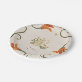 水の色フェコアフローラ茶パーティー赤ちゃんシャワー ペーパープレート (アングル)