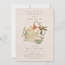 水の色フェコアフローラ茶パーティー赤ちゃんシャワー