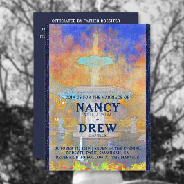 水の色フォーサイスパークファウンテン結婚アットナイト 招待状