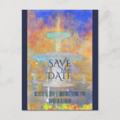 水の色フォーサイス噴水の夜の日付を保存 案内ポストカード (正面)