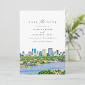 水の色フォートローダーデールFlorida日付を保存 招待状 (スタンド正面)