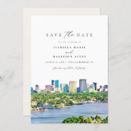 水の色フォートローダーデールFlorida日付を保存 招待状