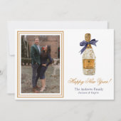 水の色フランスのシャンパン年末年始の写真 シーズンカード (正面)