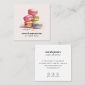 水の色フランスのマカロン甘いケーキソーシャルアイコン スクエア名刺 (正面/裏面)