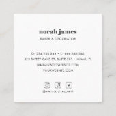 水の色フランスのマカロン甘いケーキソーシャルアイコン スクエア名刺 (裏面)