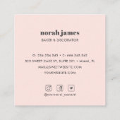 水の色フランスのマカロン甘いケーキソーシャルアイコン スクエア名刺 (裏面)