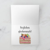 水の色フルーツケーキドイツ誕生日カード カード (内部)