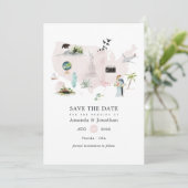 水の色フロリダUSA目的地の結婚式 セーブザデート (スタンド正面)