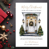 水の色フロントドアメリークリスマス シーズンカード