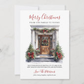 水の色フロントドアメリークリスマス シーズンカード (正面)