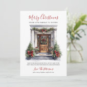 水の色フロントドアメリークリスマス シーズンカード (スタンド正面)