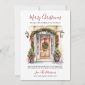 水の色フロントドアメリークリスマス シーズンカード (正面)