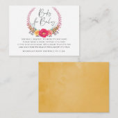 水の色フローラサファリ赤ちゃんシャワーブックリクエスト エンクロージャーカード (正面/裏面)