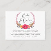 水の色フローラサファリ赤ちゃんシャワーブックリクエスト エンクロージャーカード (正面)