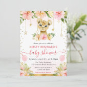 水の色フローラジャングルライオンキュブベビーシャワー 招待状 (スタンド正面)