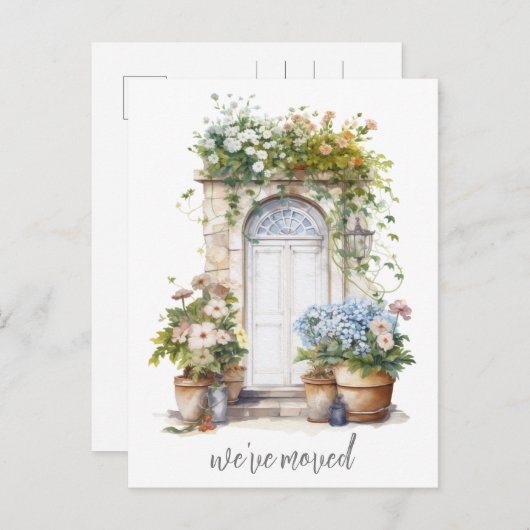 水の色フローラドア我々新しい家を移動 ポストカード (正面/裏面)