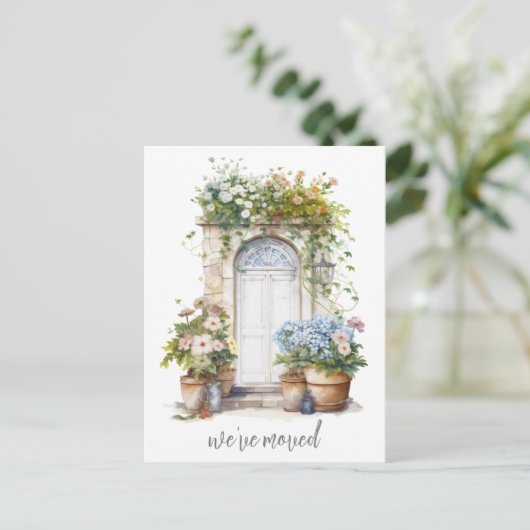 水の色フローラドア我々新しい家を移動 ポストカード (スタンド正面)