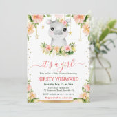 水の色フローラヒッポガールベビーシャワー 招待状 (スタンド正面)
