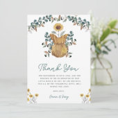 水の色フローラボホベビーガールシャワー サンキューカード (スタンド正面)