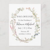 水の色フローラ保存日付,qrコード写真 案内ポストカード (正面)