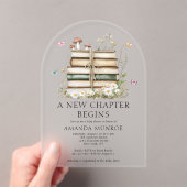 水の色フローラ新しいチャプター赤ちゃんシャワー アクリル招待状 (インサイチュ (ポータブル))