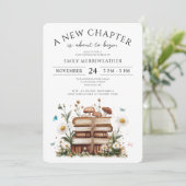 水の色フローラ新しいチャプター赤ちゃんシャワー 招待状 (スタンド正面)