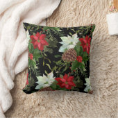 水の色フローラ松の木ホリデーウィンターデコール クッション (ブランケット)