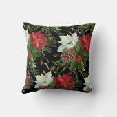 水の色フローラ松の木ホリデーウィンターデコール クッション (裏面)