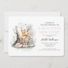 水の色フローラ美しい新しいストーリー赤ちゃんシャワー 招待状