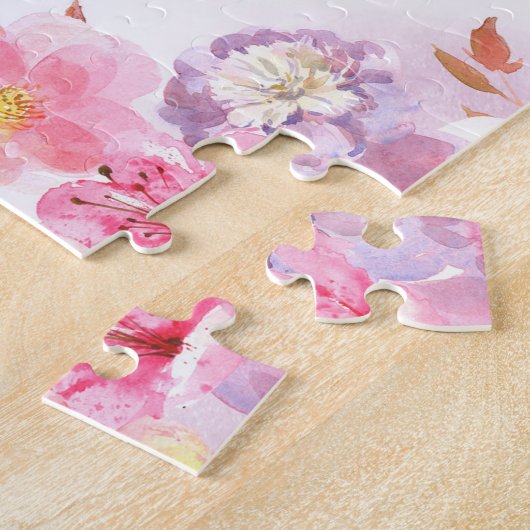 水の色フローラ、私の魂は残りを見つける – Ps 62:1 ジグソーパズル (側面)