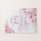 水の色フローラ、私の魂は残りを見つける – Ps 62:1 ジグソーパズル (横)