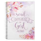 水の色フローラ、私の魂は残りを見つける – Ps 62:1 ノートブック (正面)
