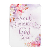 水の色フローラ、私の魂は残りを見つける – Ps 62:1 マグネット (縦)