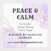 水の色フーゴールドジオメトリックエッセンシャルオイル ラベル (デザイン1)