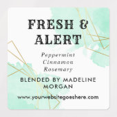 水の色フーゴールドジオメトリックエッセンシャルオイル ラベル (デザイン2)