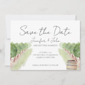 水の色ブドウ畑ワイナリー日付を保存 招待状 (正面)