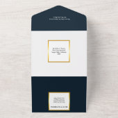 水の色ブドウ畑ワインボトルブドウつる植物シック オールインワン招待状 (外側)