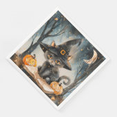 水の色ブラックキャットハロウィーンのためのデコページパーティー (コーナー)