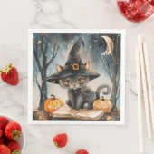 水の色ブラックキャットハロウィーンのためのデコページパーティー (インサイチュ)